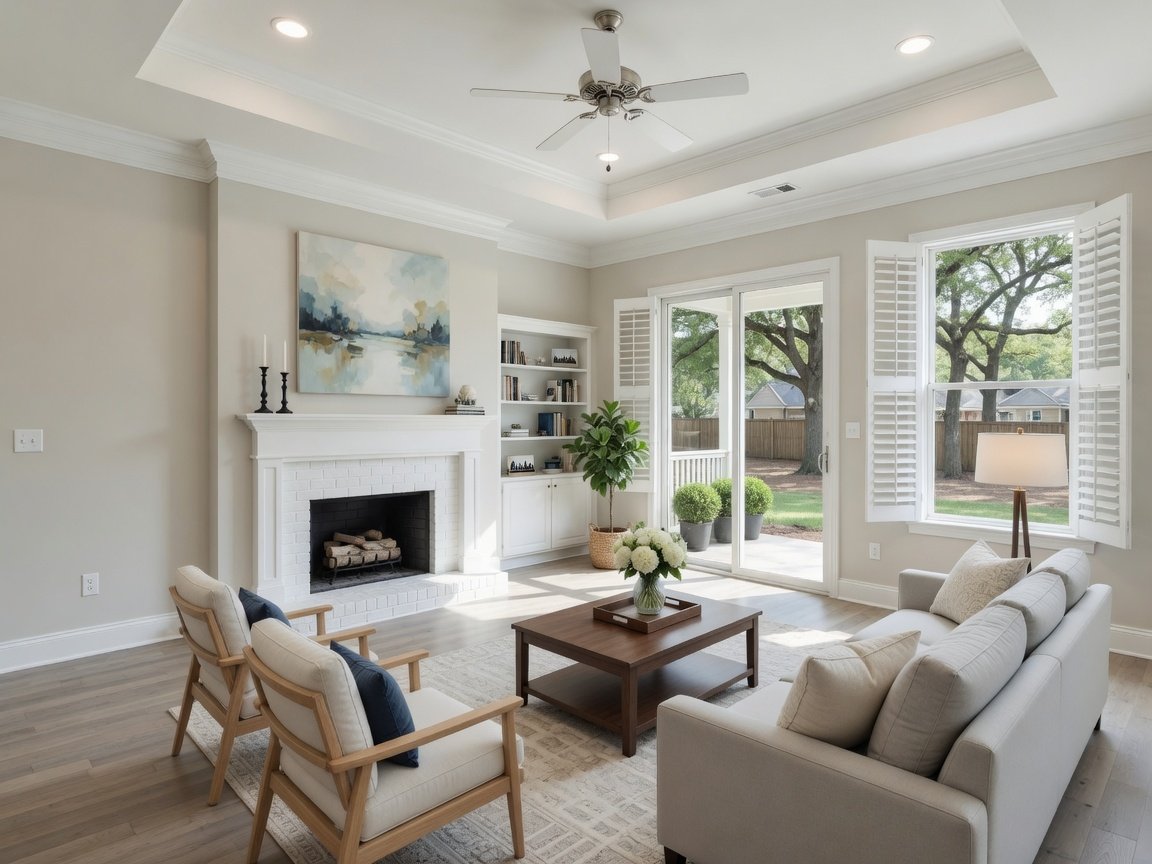 Bright living room in a Charlotte-area home