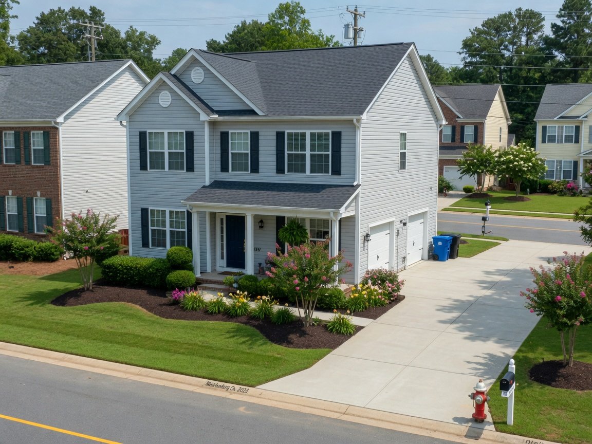 Kept suburban home typical of Charlotte-area rentals and owner-occupied houses